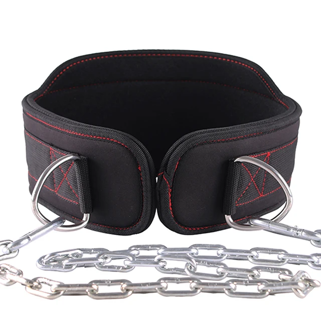 EVA Dip Belts with chian,Pull-Up Belt Strength Training Protection Gym Squat Powerlifting Belts,Weightlifting Brace Belts 3