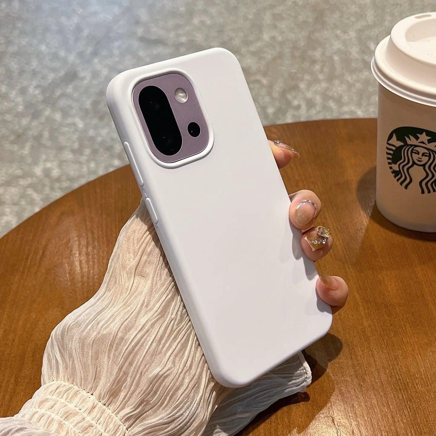 Liquid Silicone Soft Skin Feel Shockproof Solid Color Phone Case