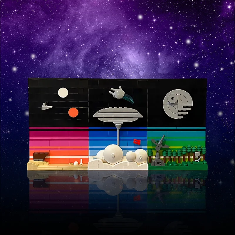 

MOC Star Movie Treks Planet Serie Tales of the Space Age Postcard Building Blocks Set Wars of the Star Age Postcard Bricks Toys