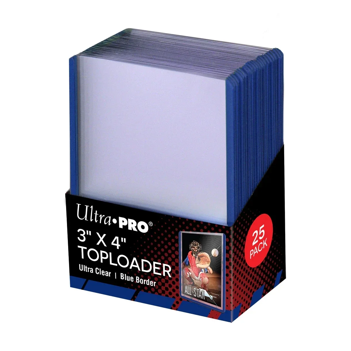 3 "X 4" Toploader Colorati Blu Verde Bordo (25Ct) Per Schede Di Dimensioni Standard Tcg Pokemon Sport Cards Protector