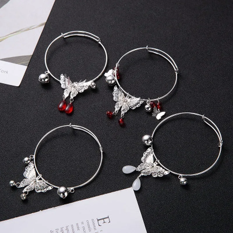 Tian Guan Ci Fu Bracelet Woman Bracelets Bells Bangles Round Jewellery Vintage Silver Color Pulseras Heaven Officials Blessing bangle bracelet