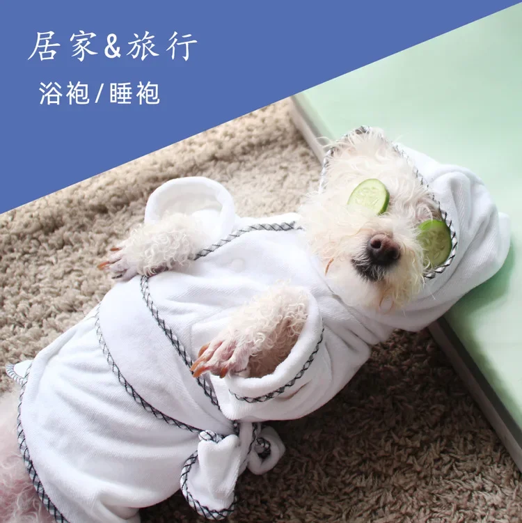 

Absorbent Dog Bathrobe Microfiber Cat Small Dog Costume Pet Supplies Sleepwear