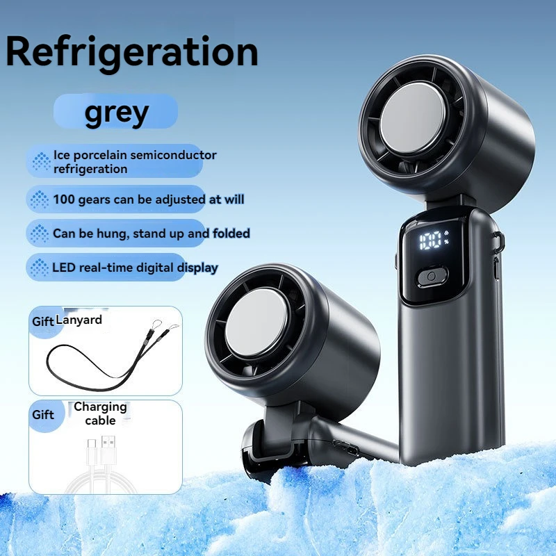 מאוורר נייד נייד Xiaomi 2025 Hanging Ice Pack High-speed Fan Folding 100 Speed Infinitely Adjustable Fan Portable For Outdoor Neck