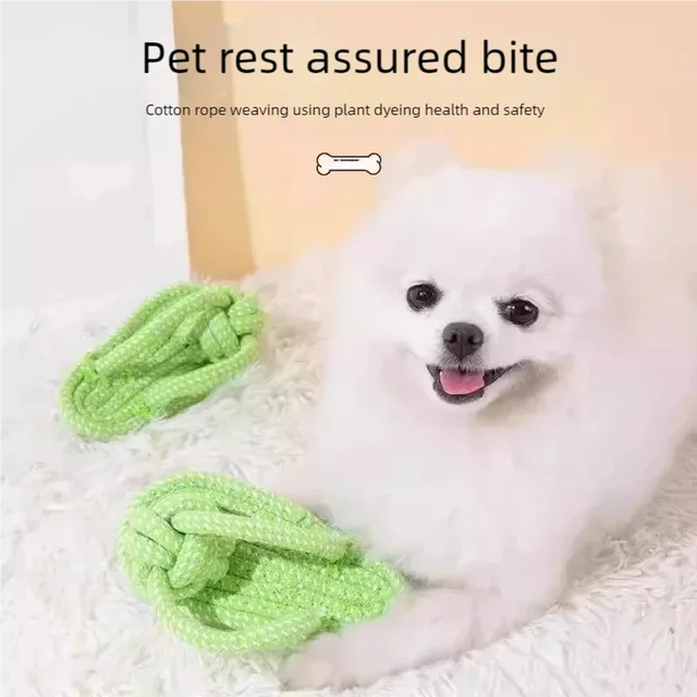 Pet Cotton Rope Slipper Knot Toy For Small Dogs Interactive Chew Toy Dental Clean Teeth Grind Tartar Control Non Toxic Dog Toys 2