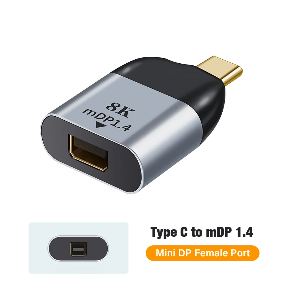 Universal USB-C to 8K/4K Multi-Display Converter: HDMI, VGA, DP & Mini DisplayPort Adapter