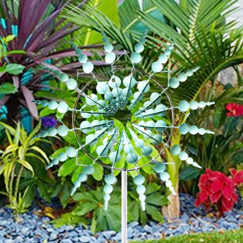 Mulino a vento rotante a 360° per giardino, scultura floreale, decorazione in ferro battuto per giardino. | Leroy Merlin