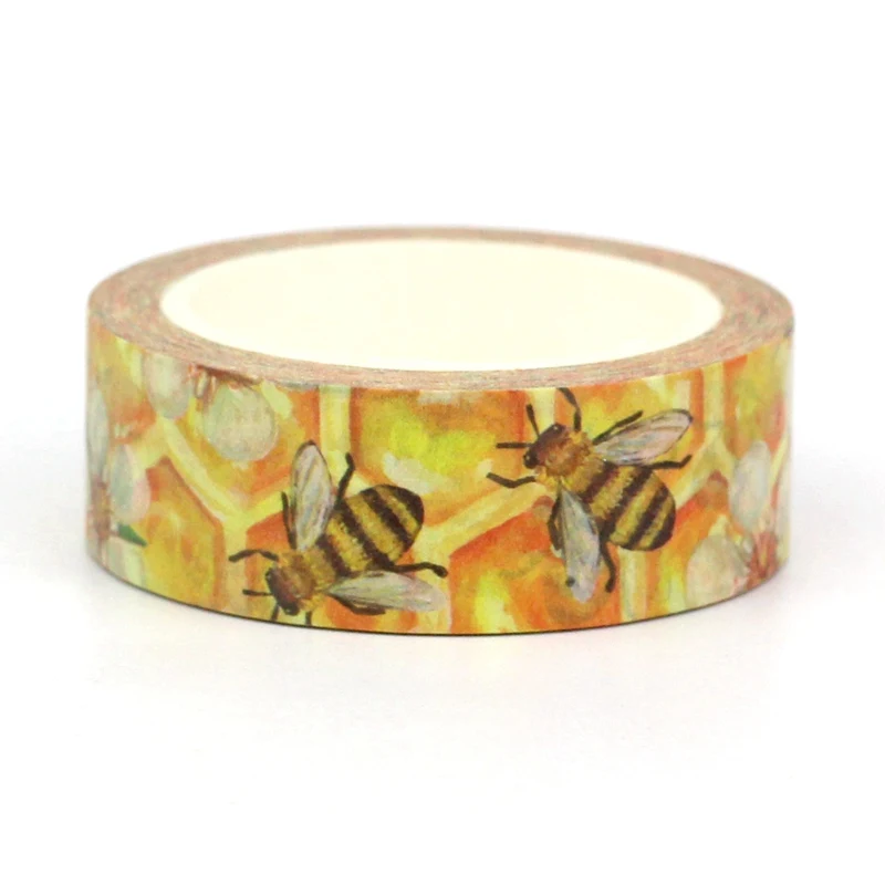 2024 NEW 1PC 10M Decor Hand painted hive with flowers and bees Washi Tape for Scrapbooking Journaling Masking Tape Stationery 2