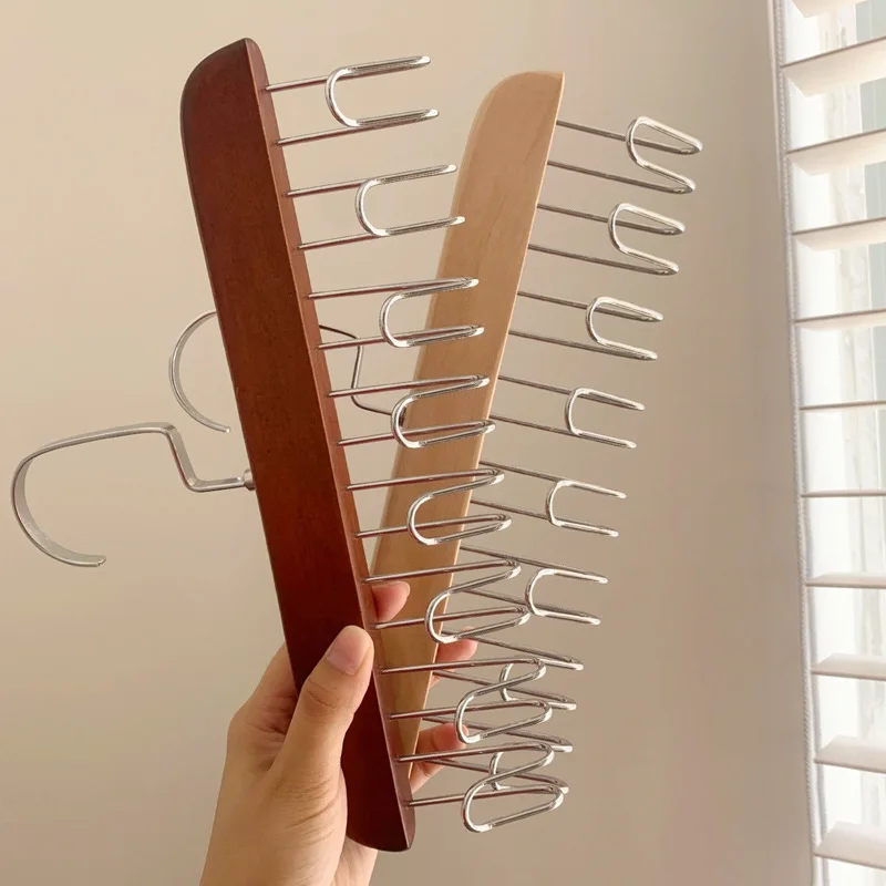 1/2개 나무 슬링 옷걸이 정리함, 여러 개의 고리가 있는 다기능 여성용 브라 걸이, 가정용 옷장 수납 랙