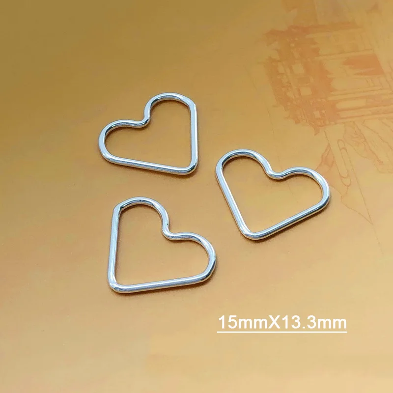 925 Sterling Silver Heart Charm Romantic  Silver Pendant For Bracelet Necklace Earring DIY Jewelry Findings Jewelry Accessories