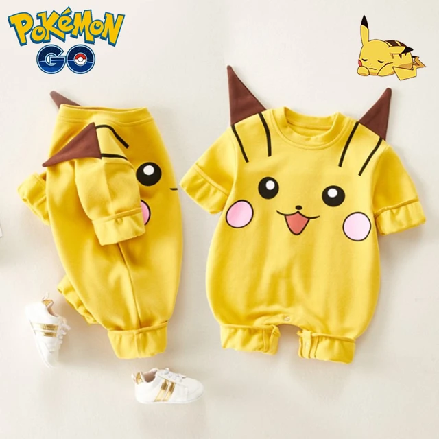 Pokemon Pikachu Baby Children Autumn Winter Warm Jumpsuit Cartoon Cute  Toddler Romper Crawling Clothes Newborn Boy Costume Cloth - Fantasy  Figurines - AliExpress