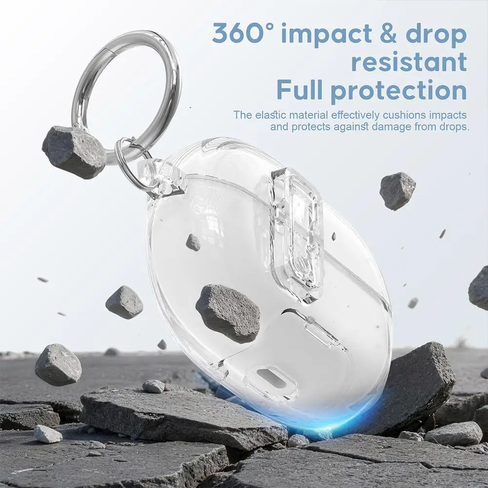 Protective Clear TPU Headphone Case with Secure Lock and Dust Resistance