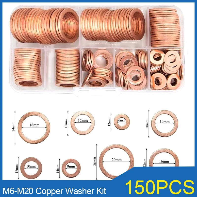 Rondelles En Cuivre M10 X 18 Mm X 1 Mm – Lot De 20 – Joints D’étanchéité Pour Plomberie, Automobile, électroménager