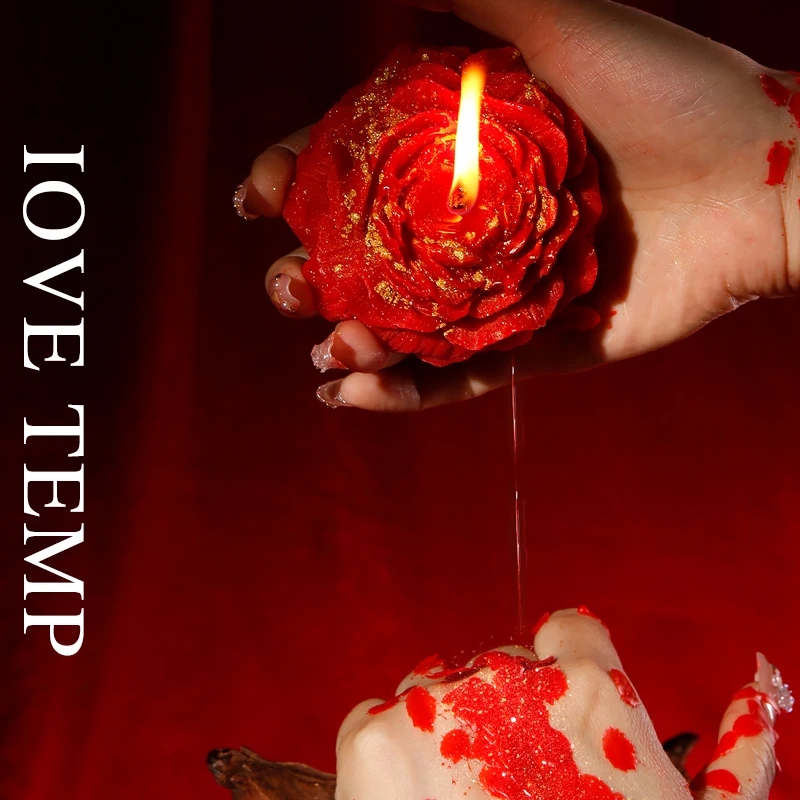 Low Temperature Candle Wax Peony Rose Heart Candle SM Sex Toys for Adult Couple Relaxation Drip Candles Romantic Passion Play