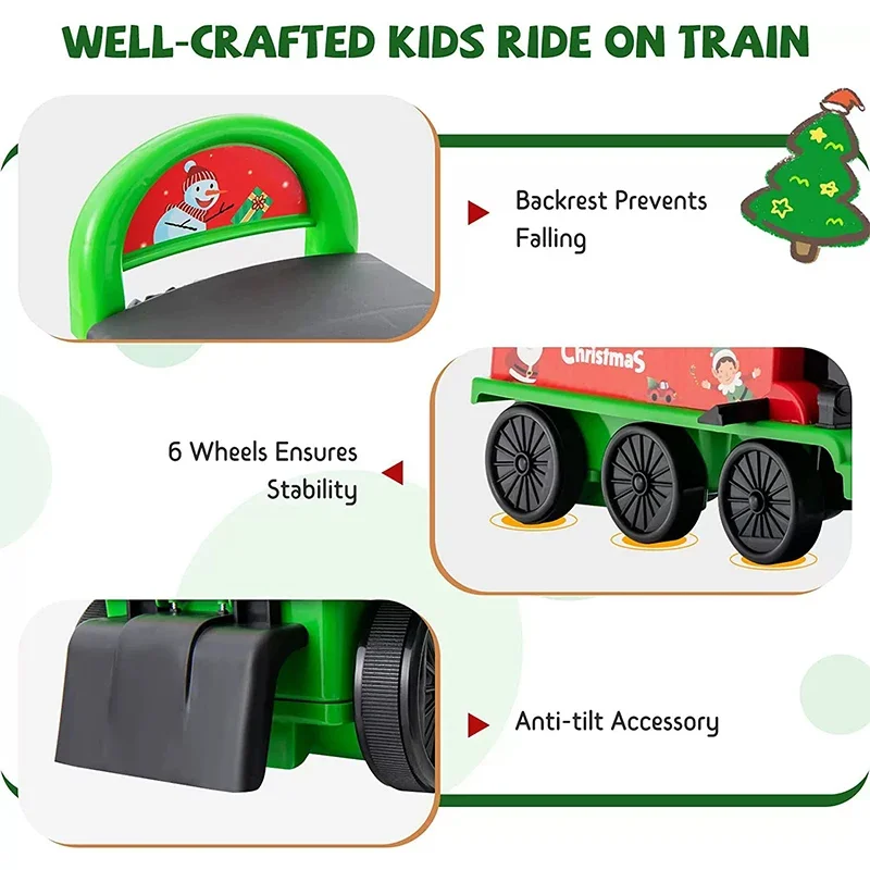 Plastic Ride On Train Toy with Lights and Sounds for Kids