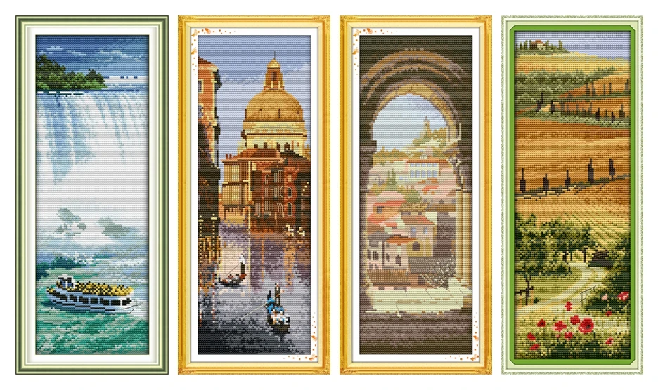 Russian Church Paris Tower Cross Stitch Kit 14ct 18ct Count Canvas Embroidery DIY