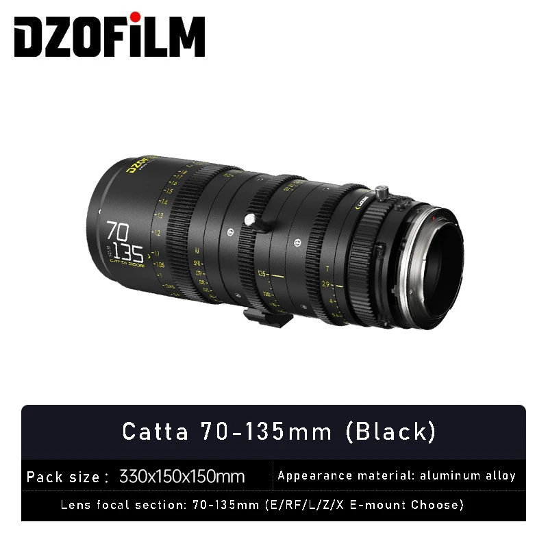 Фото DZOFilm Catta 70-135 мм T2.9 E-Mount Cine Zoom объектив фотографа объектив для съемки пленки черный и белый №2