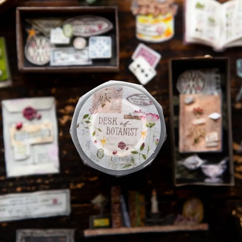 

Vintage Desk Of Botanist Washi PET Tape for Planner Card Making DIY Scrapbooking Plan Decorative Sticker