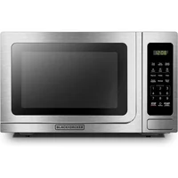 EM036AB14 Digital Microwave Oven with Turntable Push-Button Door, Child Safety Lock, Stainless Steel, 1.4 Cu.ft 1