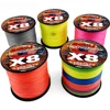 GHOTDA PE Braided Fishing Line Yellow Multifilament Cord Strong 8 Strands 500M 1000M Lake Sea Fishing Super Power 8.2kg-35.8kg 5