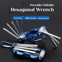8-in-1 folding hexagonal wrench CR-V material multi-functional folding wrench for cycling/work Portable hand tool set 1