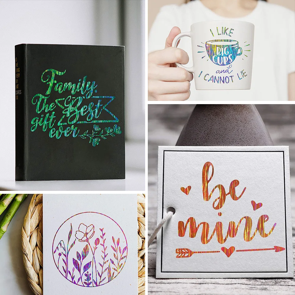 Glitter/Laser Metallic/Holographic Rainbow/Sequins/Stripe Heat Transfer Vinyl Film Iron on T-shirts Hat Decor For cut