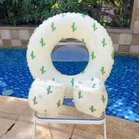Children Adult Inflatable Swimming Ring Pool Float Vintage Striped Swimming Laps Water Sport Swim Circle For Pool Party 2