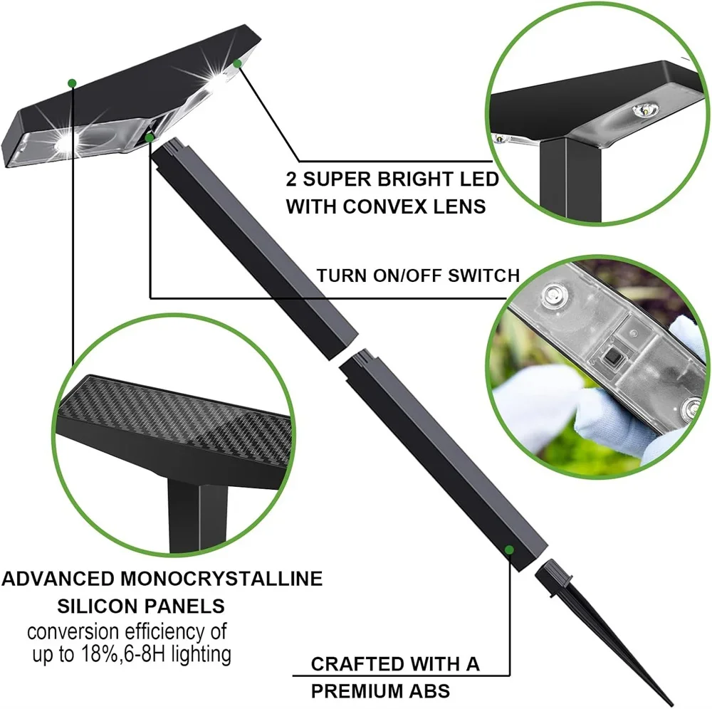 1/4 Pack Solar Pathway Lights solar lights solar wall lamp solar ground lights lawn lamp garden lighting Outdoor IP65 Waterproof Garden Lamp Landscape for Lawn