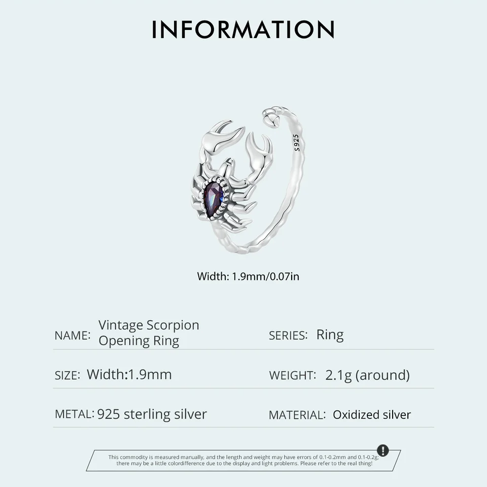 Bague Argent 925 Scorpion Diamant