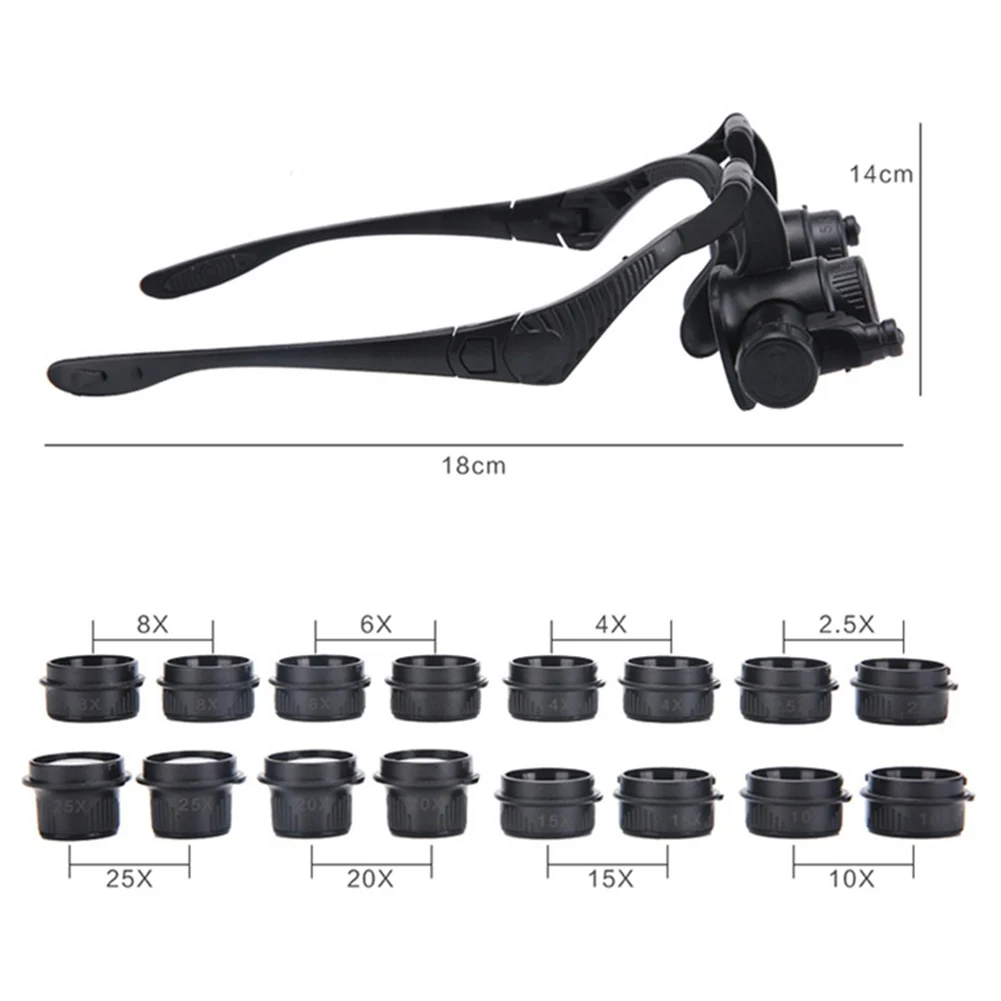 Magnifier Glasses LED Light Portable 20X Lens Loupe Magnifying Eyewear Reading Repairing Wear magnifying glass reading magnifier magnifying glass lamp