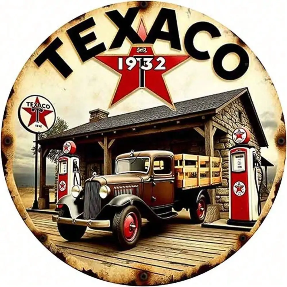 Vintage Texaco Metal Sign Retro Wall Decor 8x8 Inch Aluminum Tin Art ...