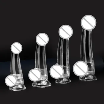 5-10 Inch Smooth Crystal Dildo with Suction Cup Body Safe Orgasm Fake Penis Multiple Size Sexy Dildos Erotic Adult Sex Toys Shop 2