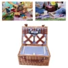 4 Person Insulated Picnic Basket Set Wicker Basket with Picnic Ware Set for Fruits Beverages Storage Camping Outdoor 5