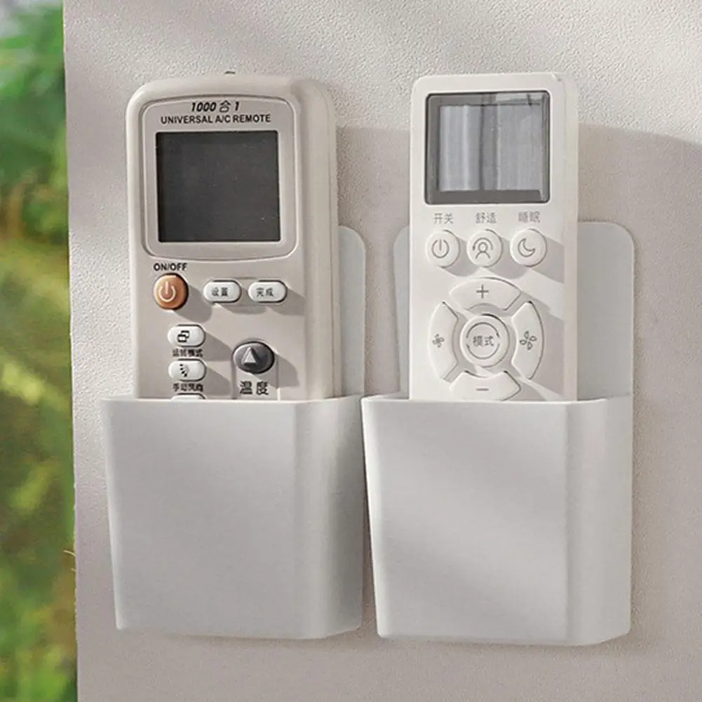 

Wall Mounted Remote Control Holder Organizer Storage Holder Phone Stand Hotel Box Storage Office Organization Plug Mobile W S7u0