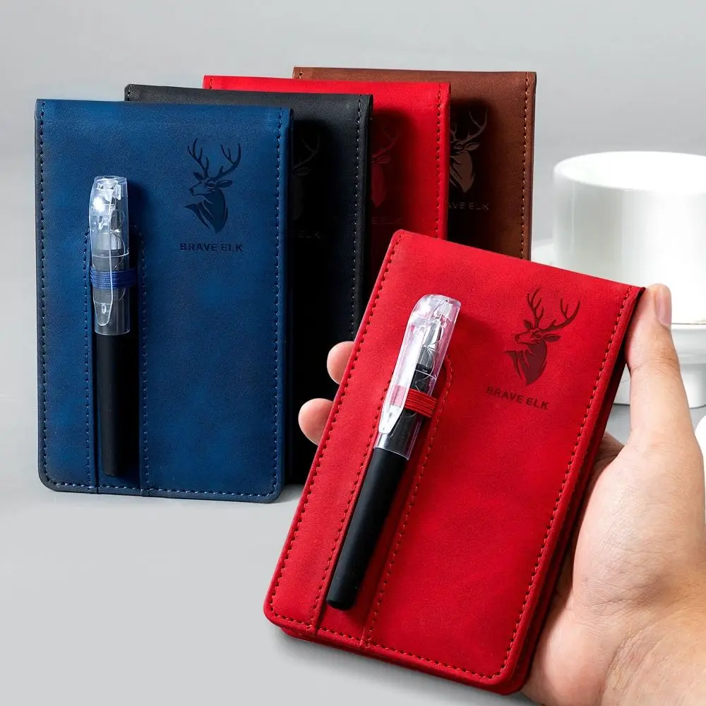 Compact Leather Pocket Notebook with Horizontal Lines - Portable Planner