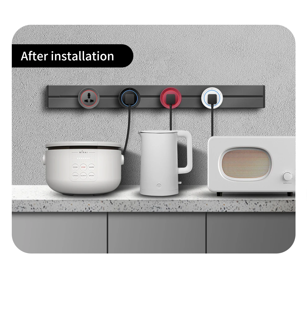 kxn série trilha de energia trilho tomada eletrodomésticos inteligentes universal uk outlets módulos móveis fixado na parede da cozinha soquete