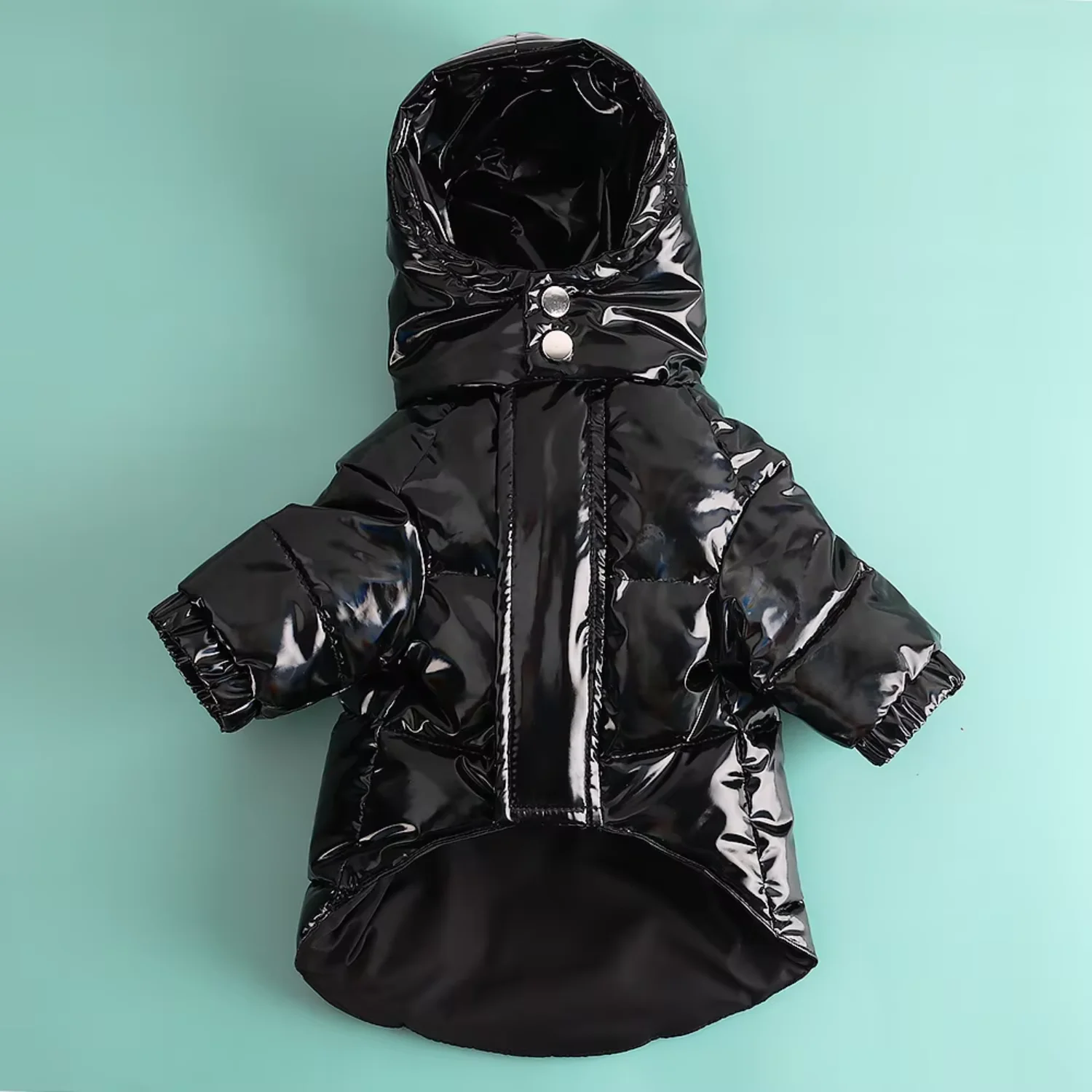 Pet Dog Down Jacket Winter Coat with Cartoon Design, Black & Purple
