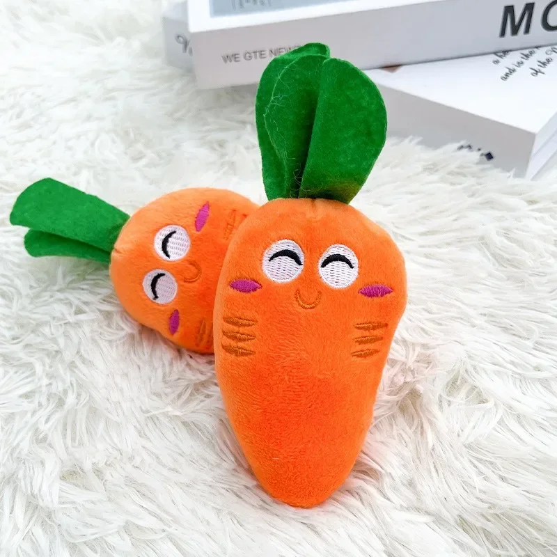 

Orange Cute Puppy Pet Supplies Carrot Vegetables Shape Plush Chew Squeaker Sound Squeaky Interaction Dog Toys Gift Dog Accessor