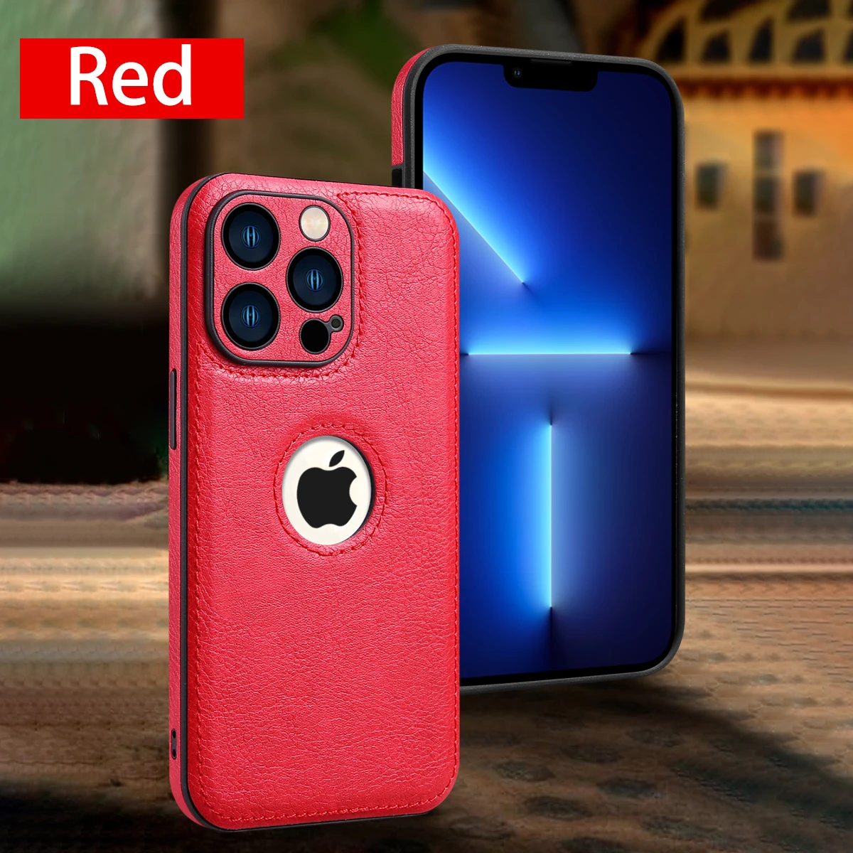 Deluxe Leather Phone Case with Original Logo and Silicone Lens Protection