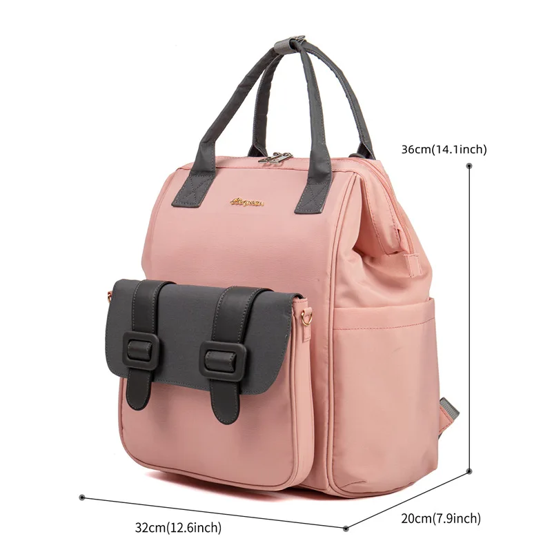 Lequeen Fashion Mummy Maternity Nappy Bag Large Capacity Nappy Bag Travel Backpack Nursing Bag for Baby Care Women's Fashion Bag 5