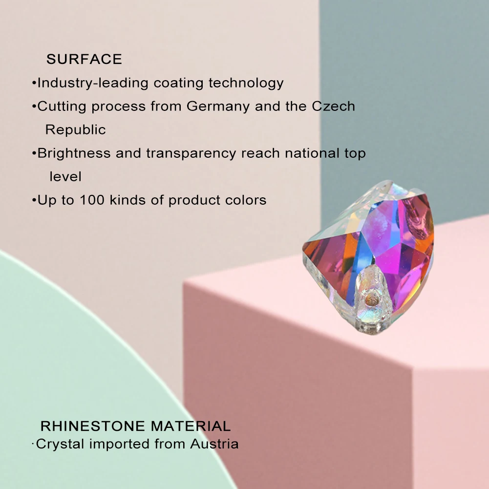 Sew on rhinestones, YHB Galactic Axe Glass Crystal AB Moonlight Sewing Stones, Flatback Sew on Rhinestones for Garment Clothes Bags