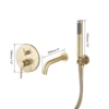 OUBONI Brush Gold Bathroom Shower Systerm Bathtub Faucet Wall Mount Golden Plated 2 Ways athtub Mixer Shower Set Mixer Tap 2