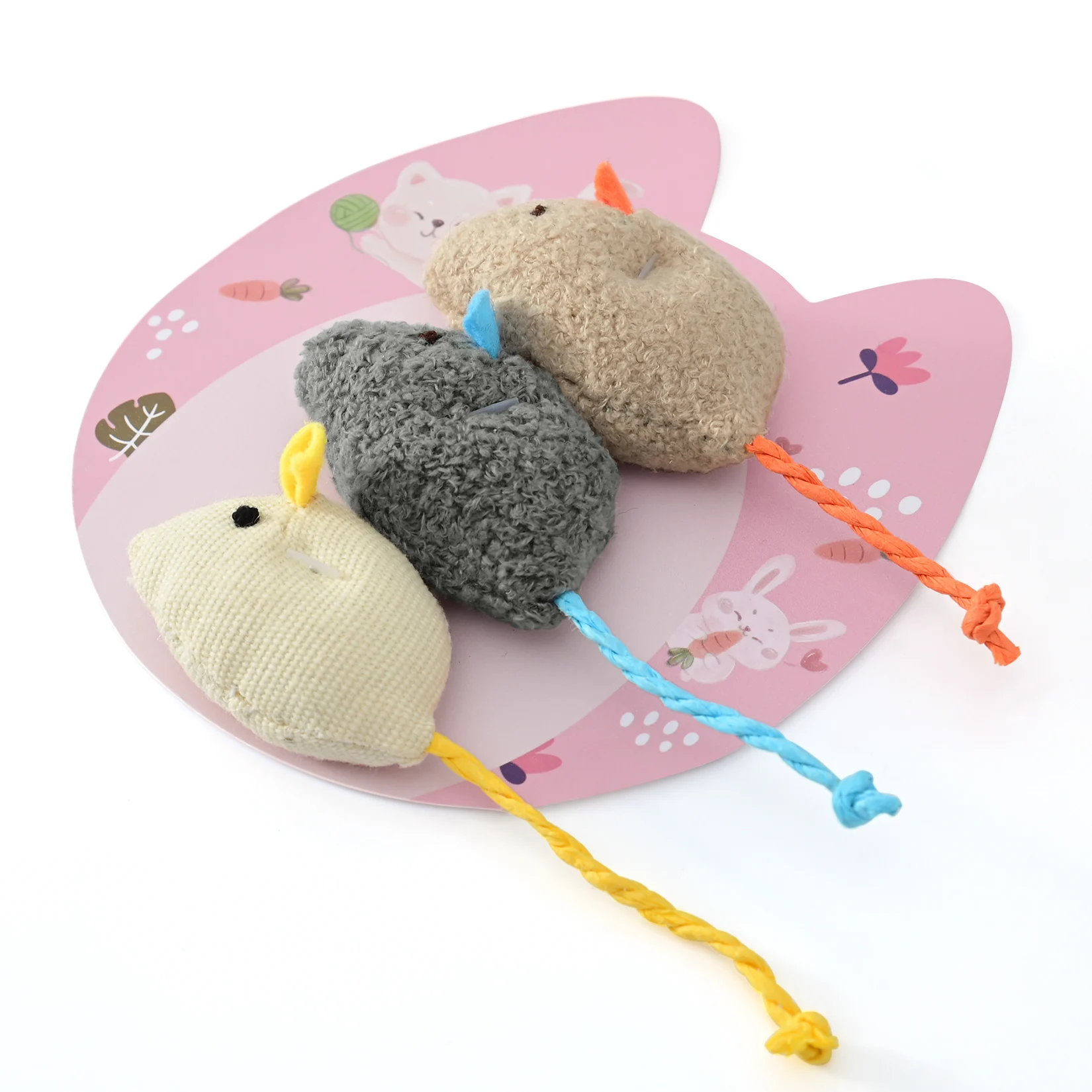 3Pc/set Cat Toys Plush Mouse Toy Durable Simulation Mouse Funny Non