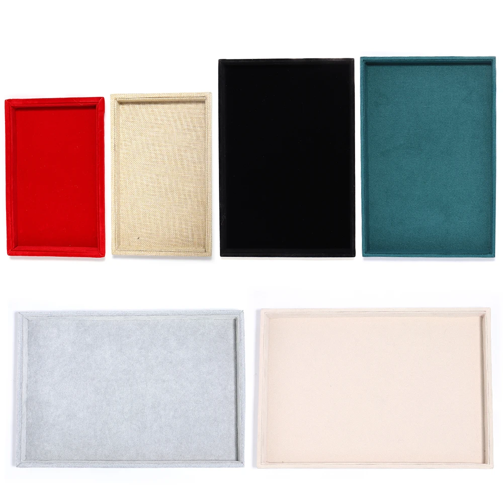 1 Pcs DIY Velvet Jewelry Storage Tray Ring Earring Display Box Brooche Handicraft Classification Organizer Exquisite Tray Case