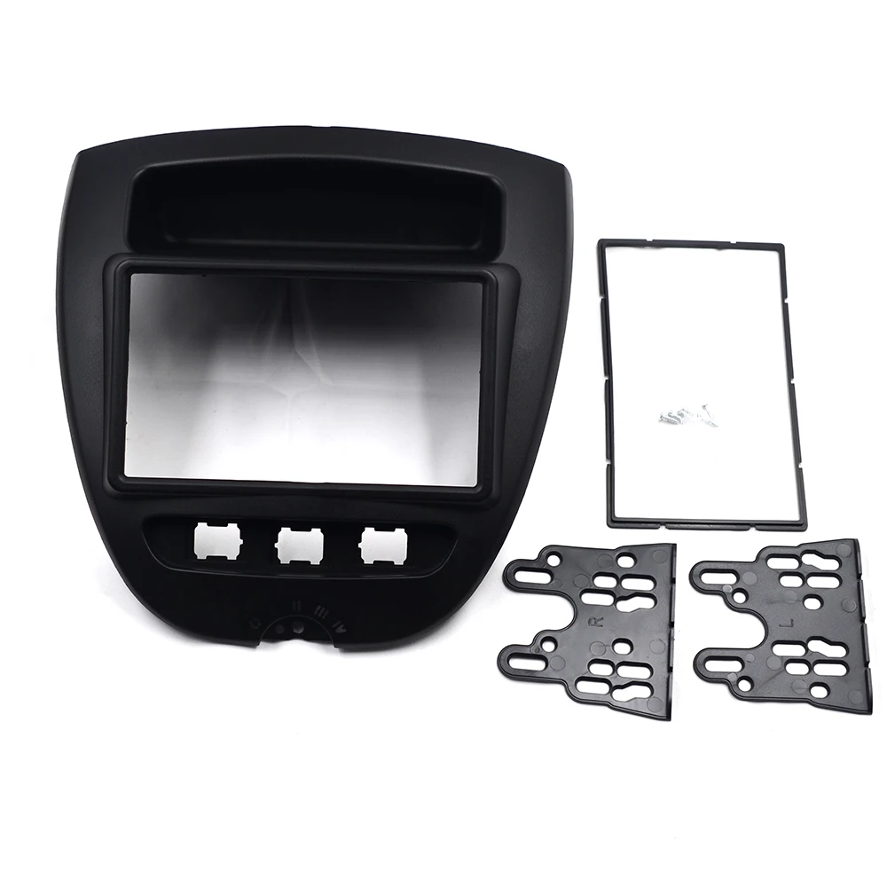 Fascia Dash Kit DVD Panel Stereo Cover Mount Double 2 Din Car Radio Frame for Toyota Aygo Citroen C1 Peugeot 107 2005-2014