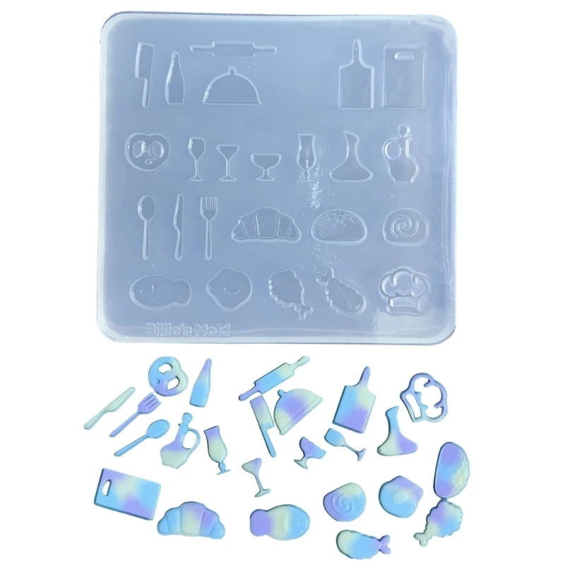 

DIY Resin Molds Resin Casting Supplies Shaking Cup Part Moulds Mini Kitchen Utensils Shaped Silicone Mold for DIY Crafts 4XBF