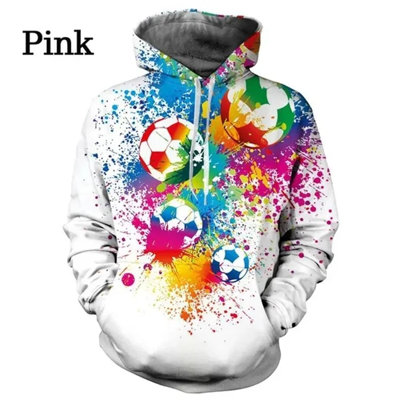 thumbnail image 1 of Sudadera con capucha con estampado 3D de fútbol para hombre, sudaderas holgadas informales a la moda para niños, sudaderas con capucha con patrón de fútbol genial, ropa de calle, 1 of 4
