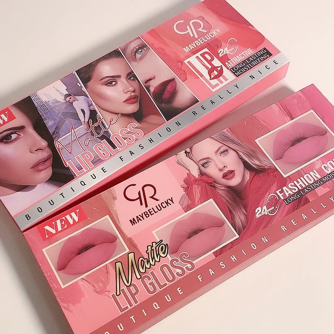 New 12PCS Lip Glaze Set Matte Mist Velvet Lip Gloss Set Long-Lasting Non-Stick Cup Non-Fading Lipstick Nude Liquid Lipstick