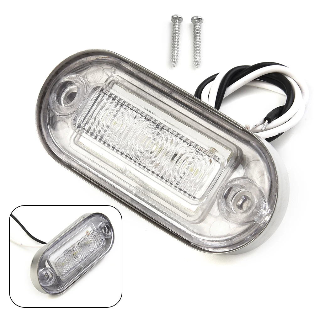 2pcs 12V LED Marker Lights With Chrome For Yacht/ Boat/ Cabin/ Deck Small Oval LED Convenience/ Courtesy/ Reading/ Map Lamps 1pc white round marine boat led stern light cabin deck courtesy light waterproof blue white for courtesy lights step light dec