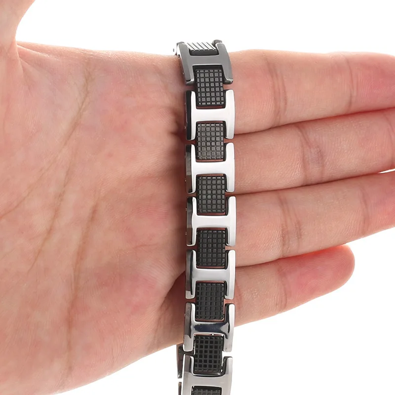 Tungsten Steel Energy Bracelet Germanium Anti-fatigue Titanium Steel Men's Anti-radiation Health Bracelet