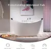 59 Inch Freestanding Whirlpool Bathtub with Hydromassage Adjustable Water Jets Luxury Acrylic Massage SPA Soaking Bath Tub 5